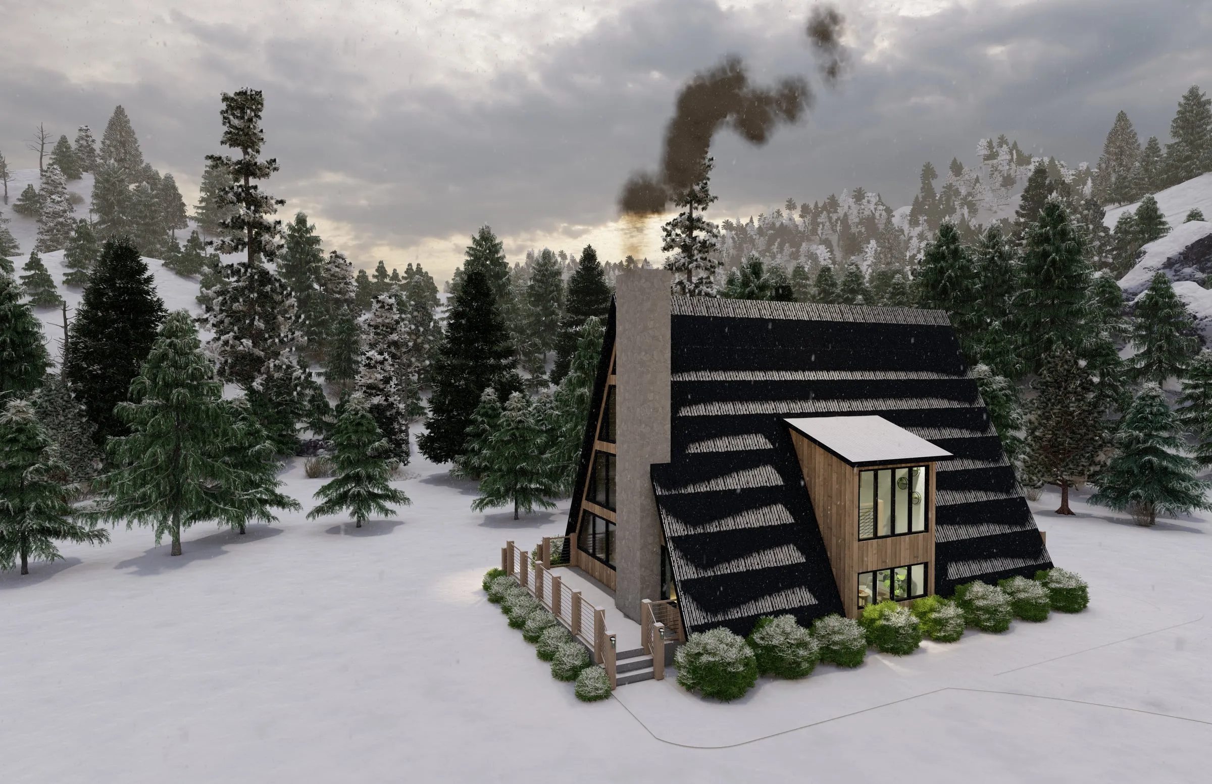 A custom log cabin designed by McCracken Projects