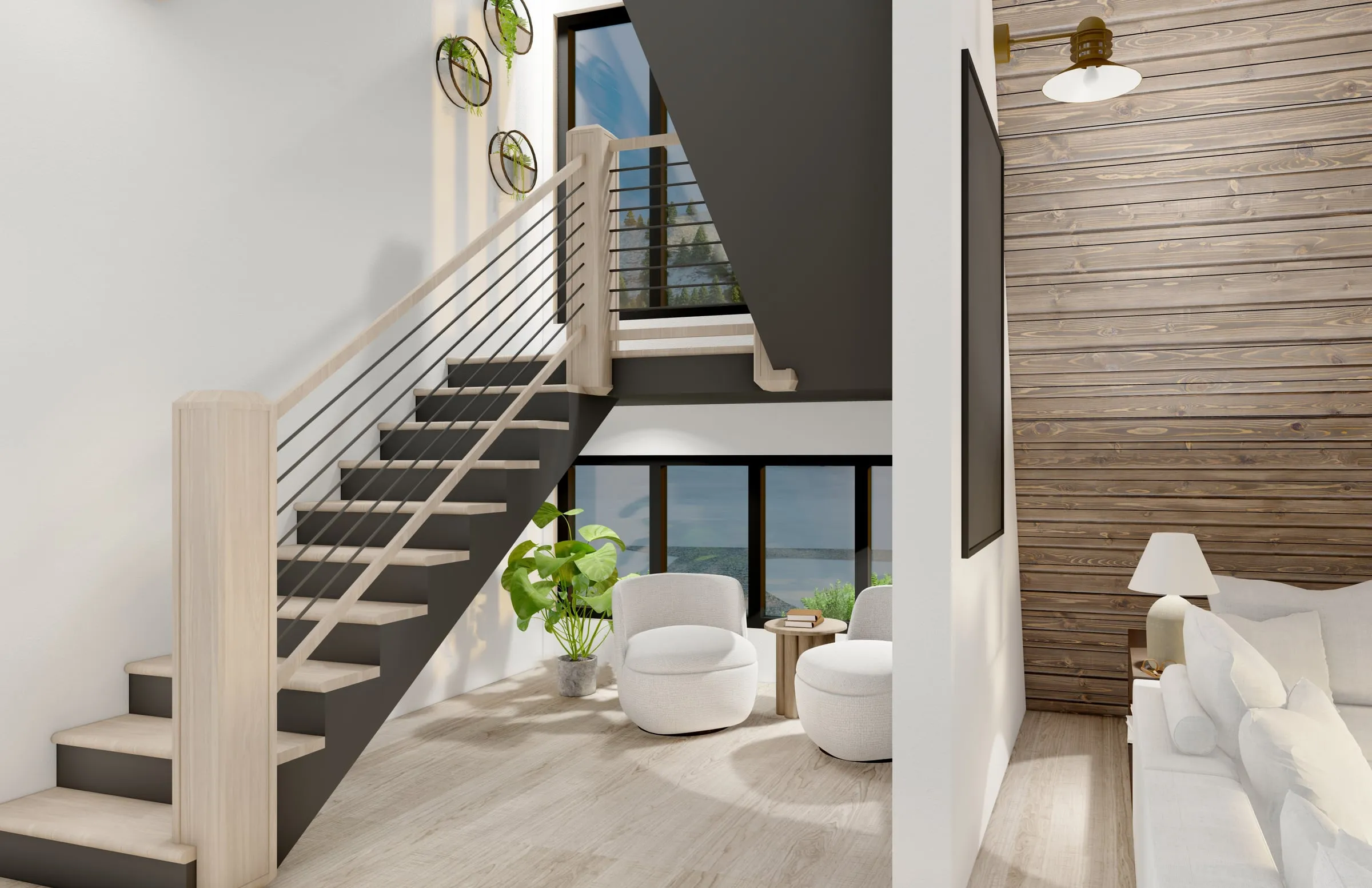 A custom staircase and loft designed by McCracken Projects