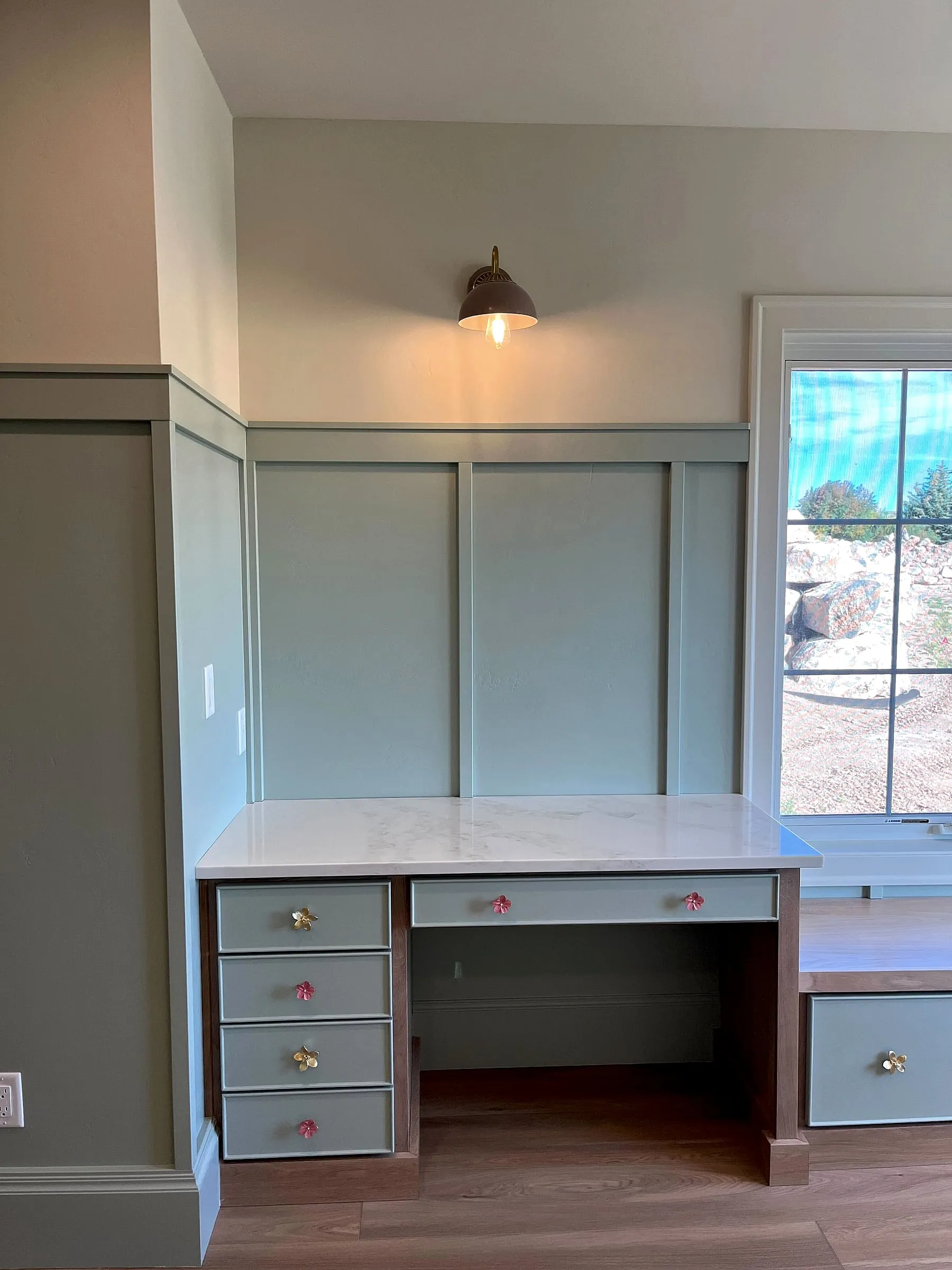 A custom built-in and paneling detail from a Regal finish-carpentry project in the Idaho Falls area